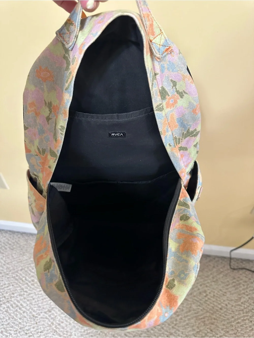 RVCA Holden Backpack Pastel Floral Print Teen Tween Girls' Back To School Yellow